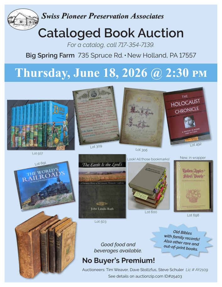 Farm Day Book Auction, June 18 @ 2:30 PM